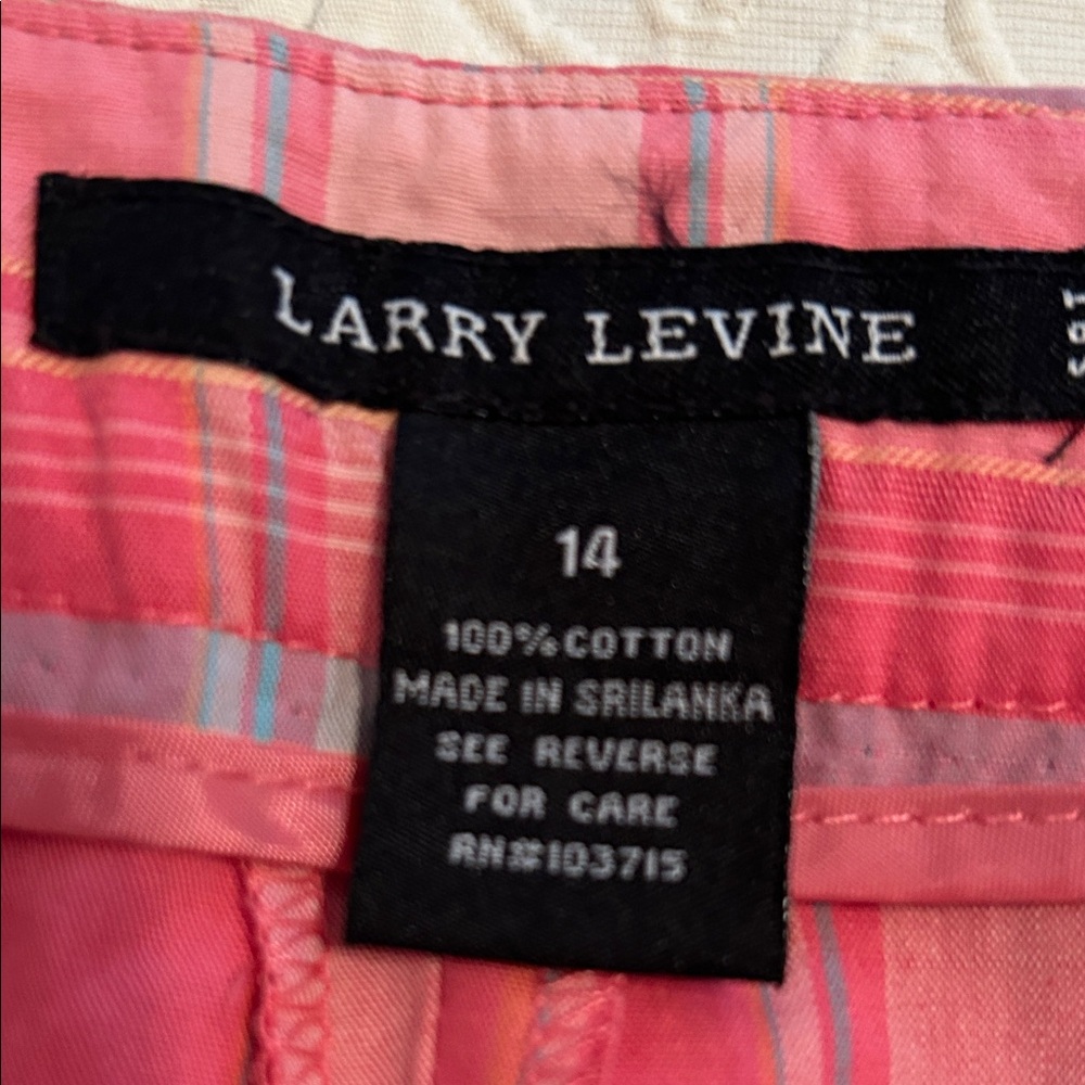 Larry Levine Pink Plaid Bermuda Shorts - Picture 5 of 6